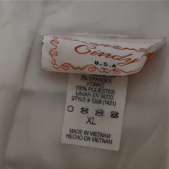 Cindy USA Vtg Cocktail Dress Cream Strapless 80s XL Assymetrical Bow Cocktail - Picture 6 of 15